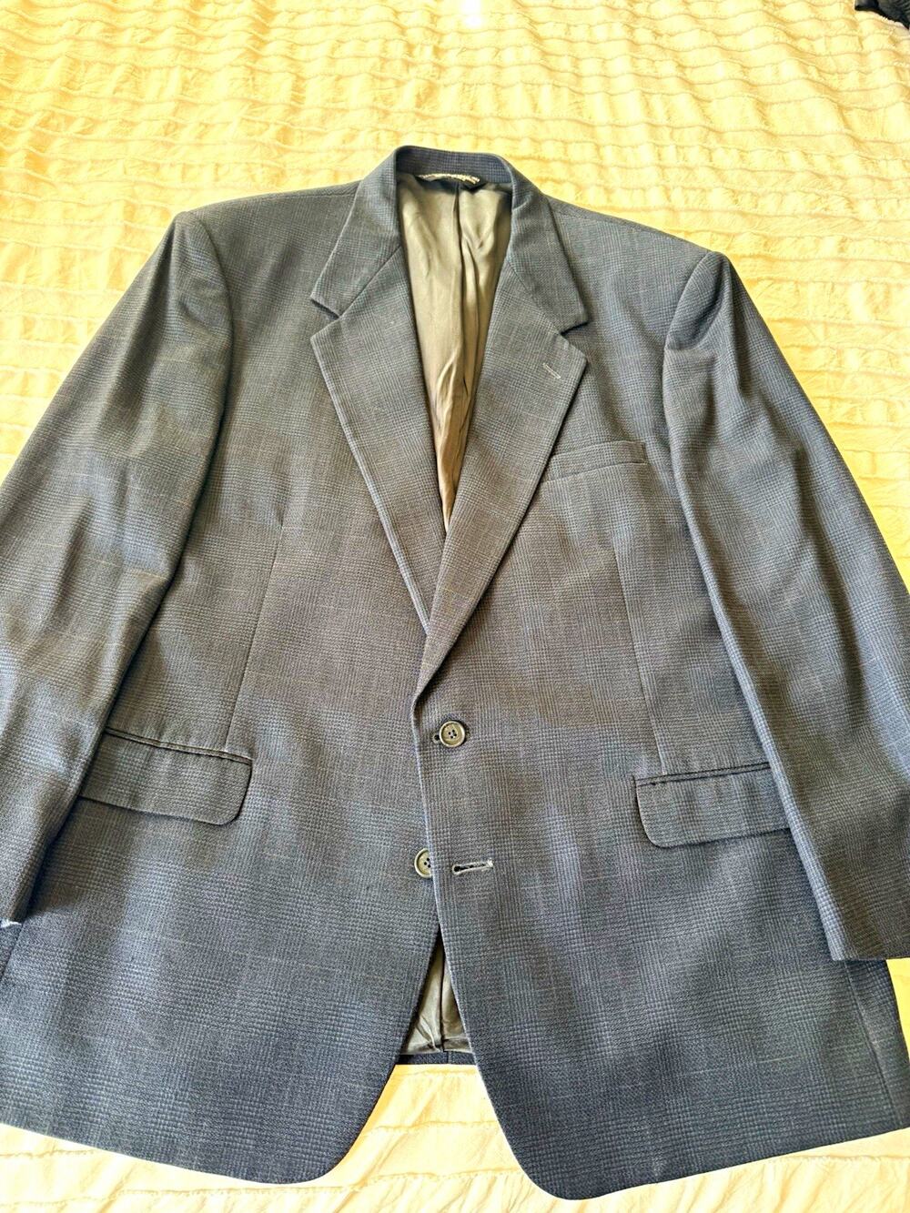 Nino Cerruti Men's Gray Pure Wool Suit Jacket Blazer 100% Wool